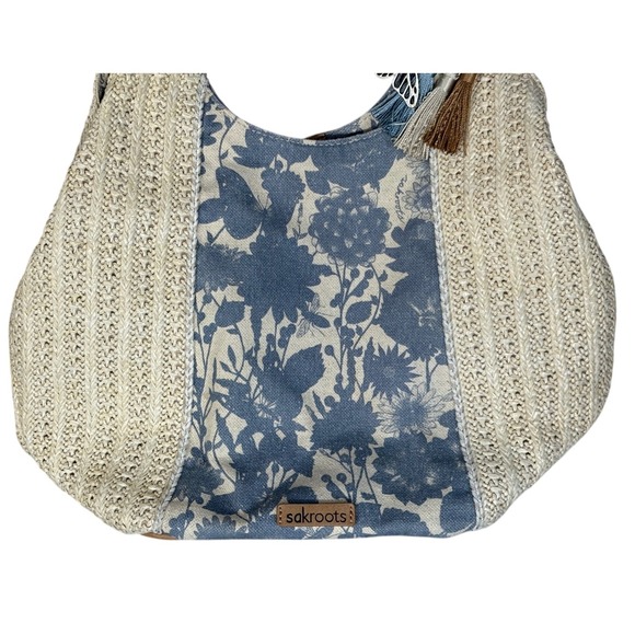 Sakroots The Sak Roma Shopper Hobo Shoulder Bag Tote Purse Woven Straw Canvas - Picture 5 of 16
